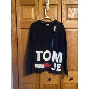 tommy hilfiger black and white logo long sleeve